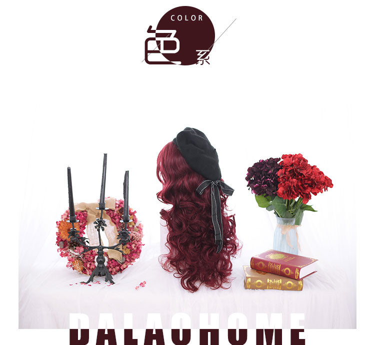 Mid-length Wool Curly Synthetic Wig