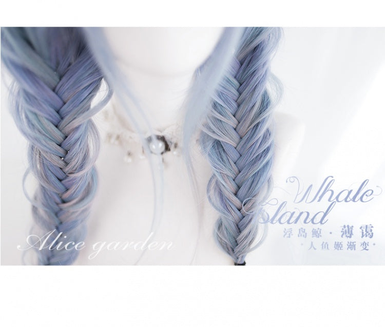 Mermaid Ji Gradient Long Curly Synthetic Wig