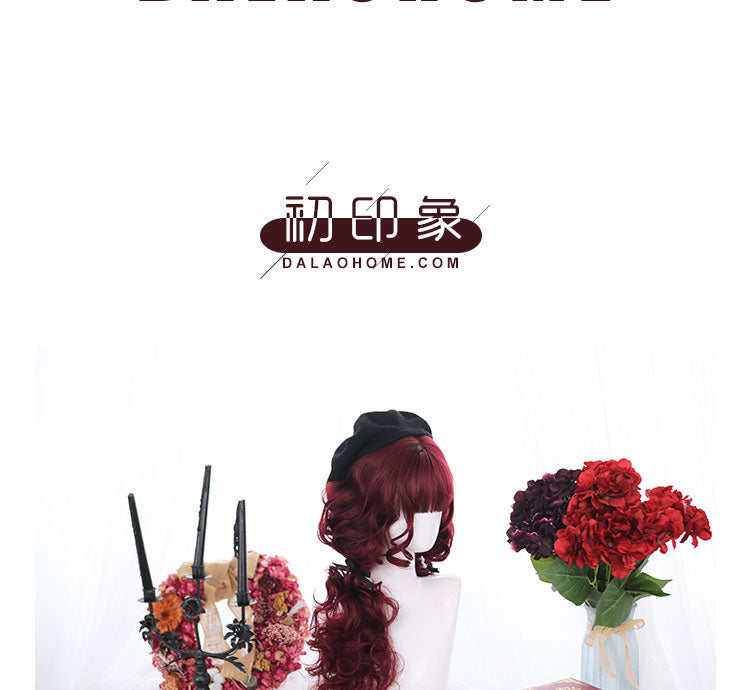 Mid-length Wool Curly Synthetic Wig