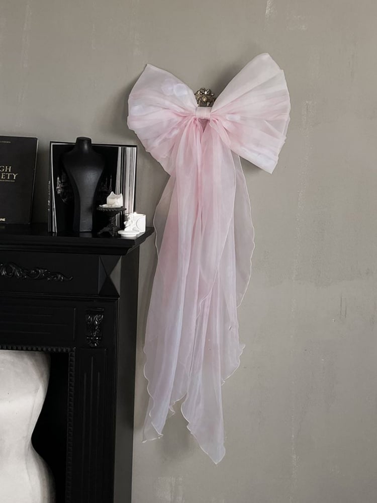 Clearance-Size L for Bust 89CM Purple High-low Flounce Corset Dress + Pink Big Bow Train Set - Sukuroi