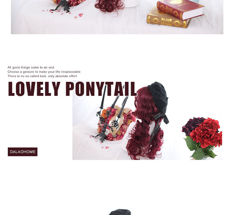 Mid-length Wool Curly Synthetic Wig