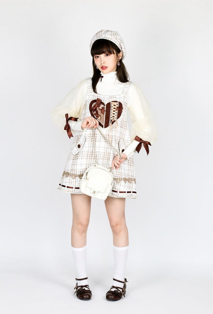 Cocoa Shortbread Woolen Sweet Overalls