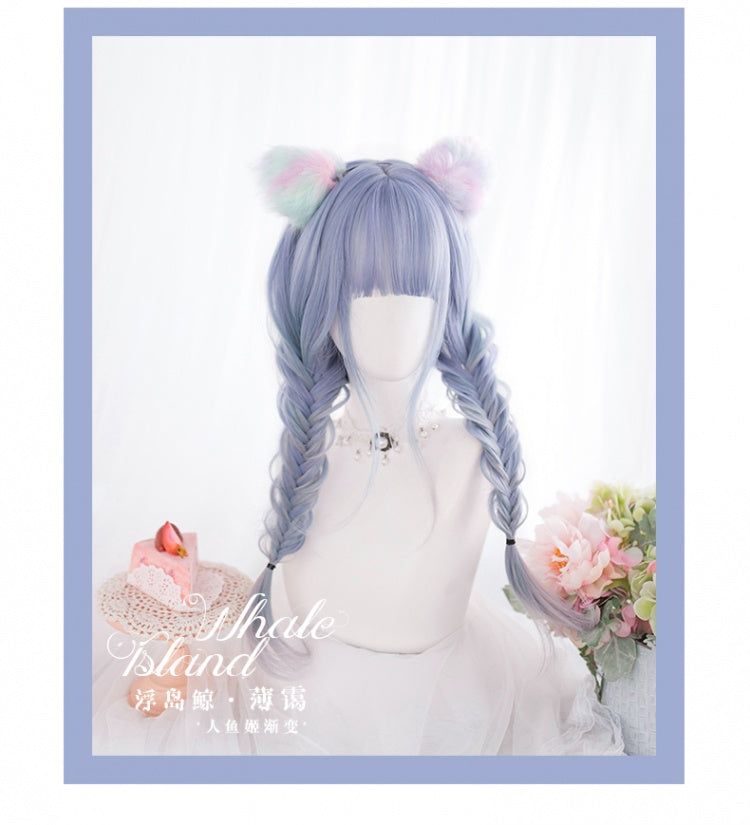 Mermaid Ji Gradient Long Curly Synthetic Wig