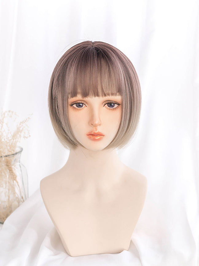 Ombre Chin Length Straight Synthetic Wig