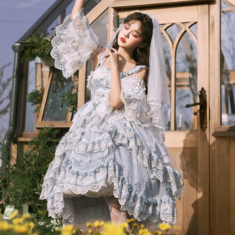 Elegant Light Blue Hanayome Jumper Skirt Full Set