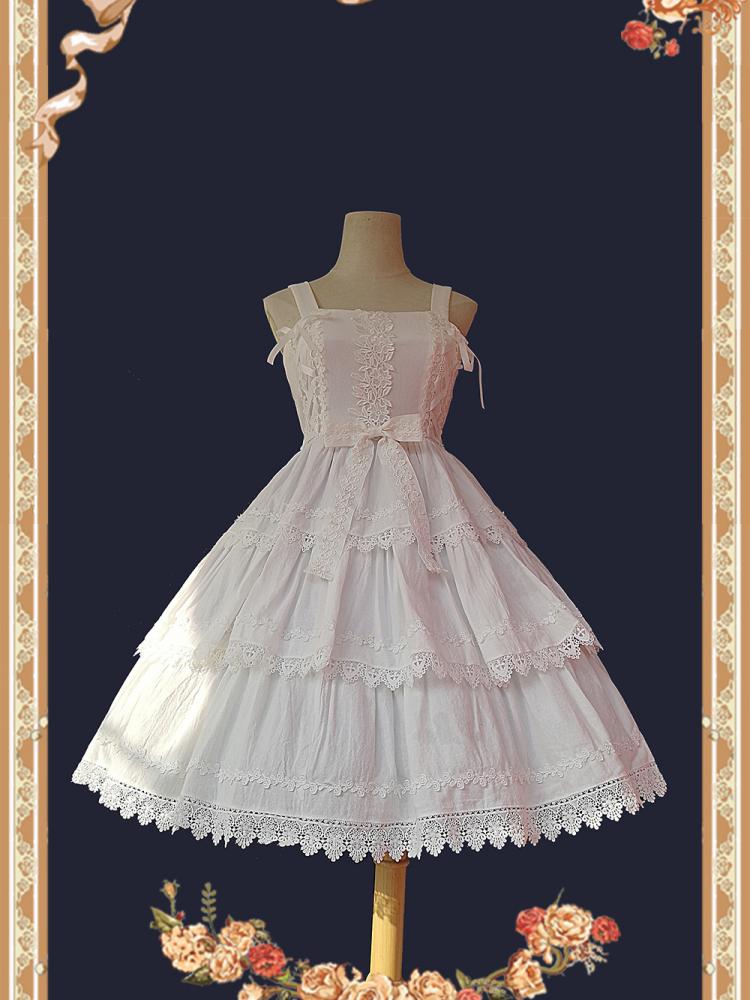 White Cake Tree Tiered Flounce Skirt with Lace Detailing