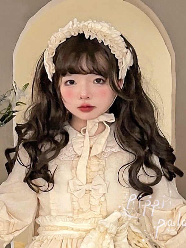 Cotton Doll Brown Long Wavy Synthetic Wig