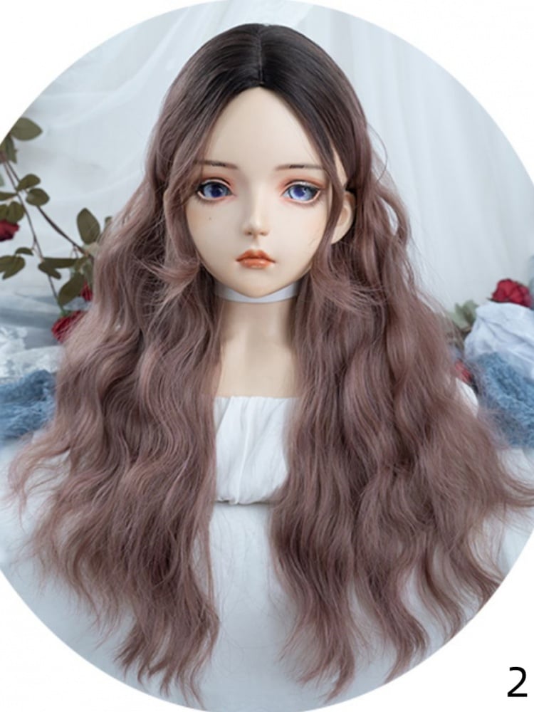 Curtain Bangs Curly Long Synthetic Wig