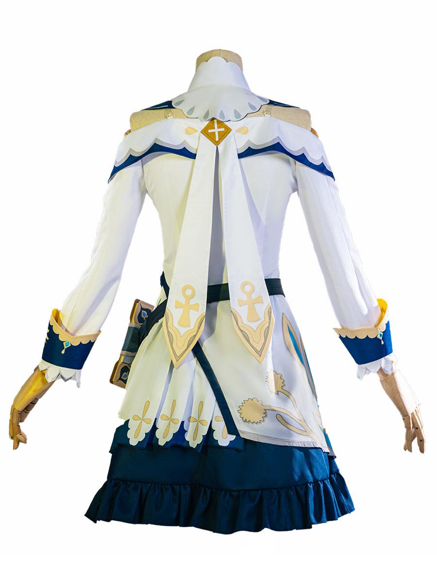 Genshin Impact Barbara Cosplay Costume Warm White Polyester Hat Sash Dress Cosplay Costume Set - Sukuroi