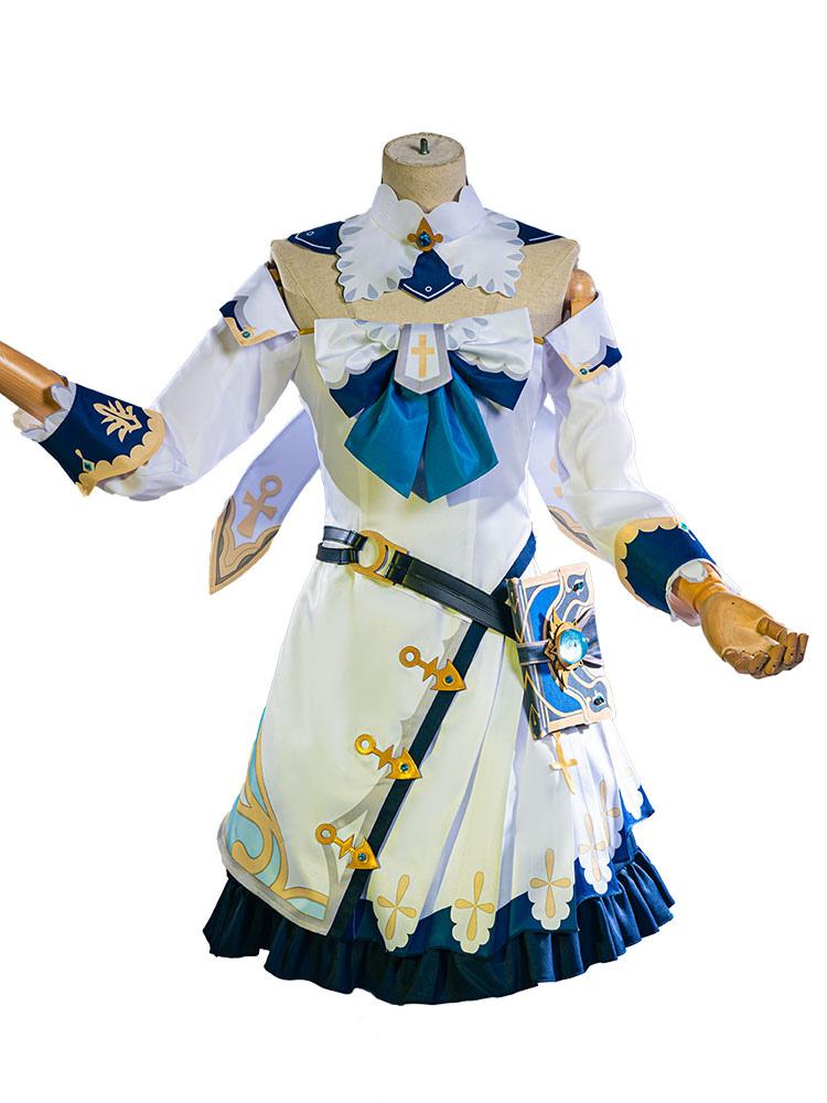 Genshin Impact Barbara Cosplay Costume Warm White Polyester Hat Sash Dress Cosplay Costume Set - Sukuroi