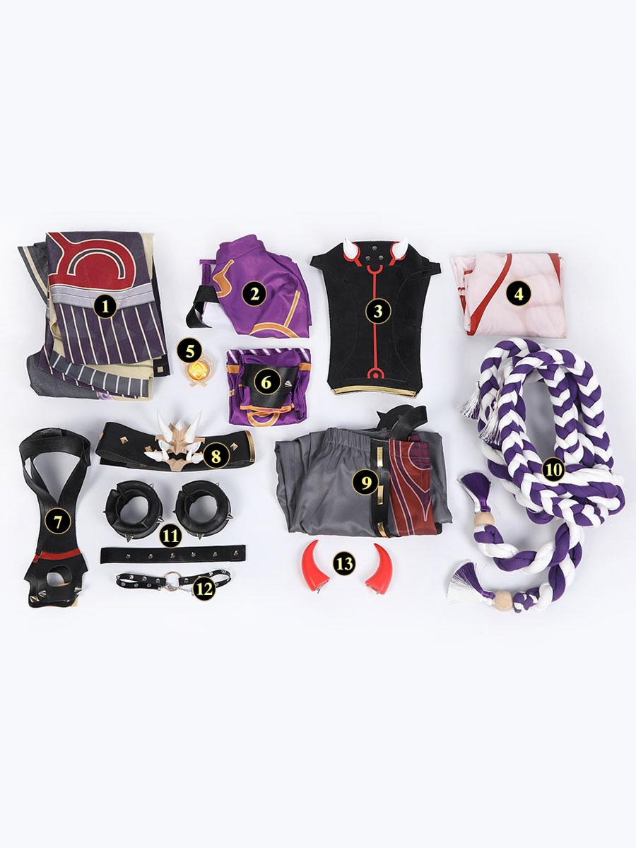 Genshin Impact Arataki Itto Cosplay Costume Mihoyo Game Cosplay Costume Full Set - Sukuroi