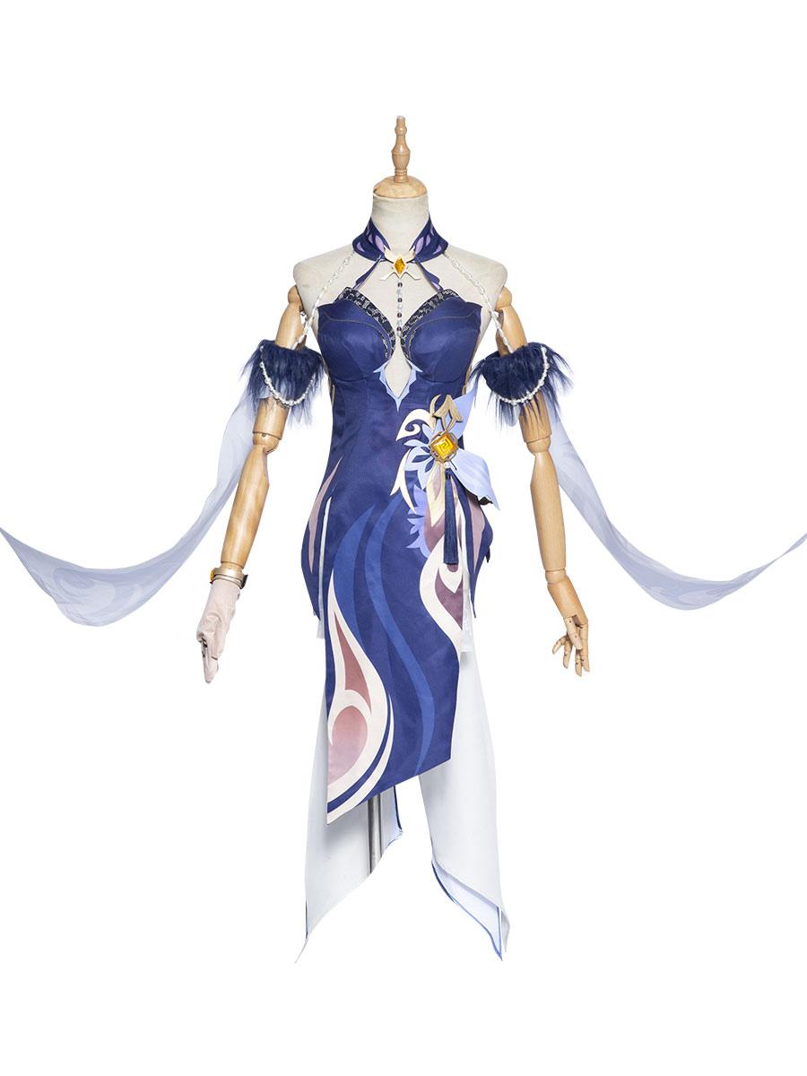 Game Genshin Impact Ningguang Cosplay Polyester Costume Halloween Party Clothes - Sukuroi