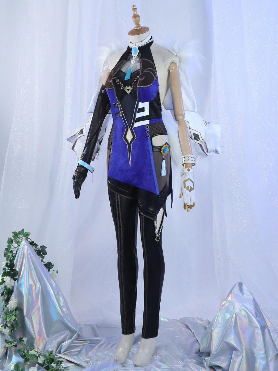 Game Genshin Impact Yelan Halloween Carnival Cosplay Costume Set - Sukuroi