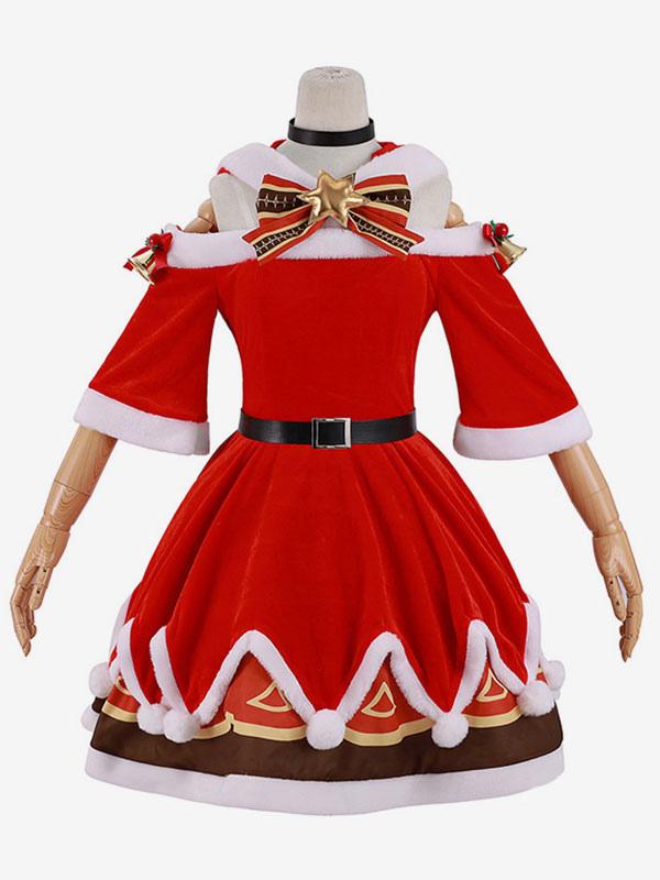 Genshin Impact Game Cosplay Barbara Christmas Dress Cosplay Costumes - Sukuroi