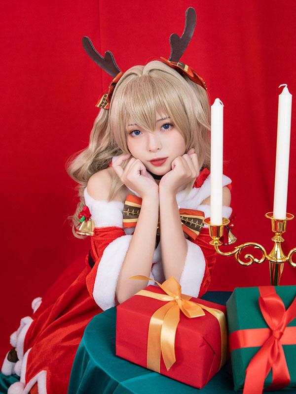 Genshin Impact Game Cosplay Barbara Christmas Dress Cosplay Costumes - Sukuroi