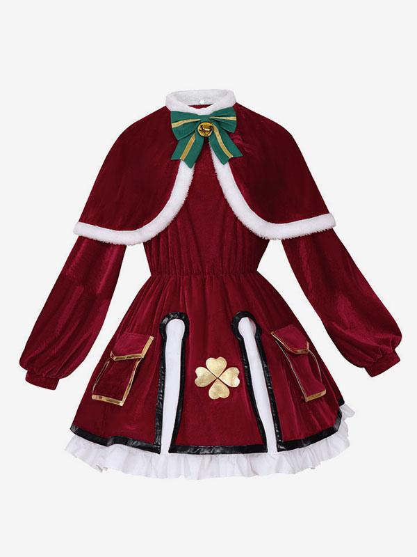 Genshin Impact Klee Christmas Set Cosplay Costumes - Sukuroi