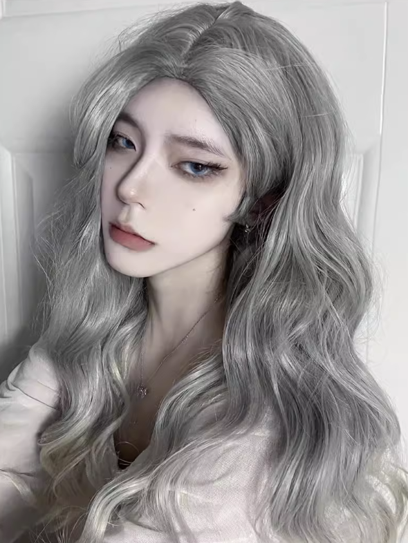 Ombre Gray Wavy Synthetic Wig