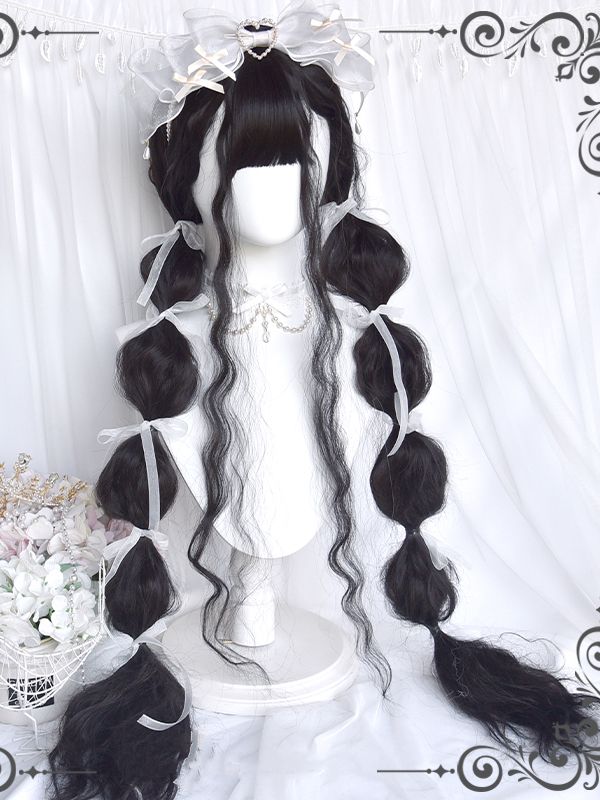 100CM Hip Length Black Curly Synthetic Wig