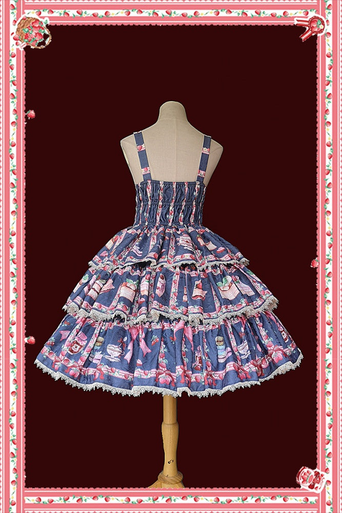 Strawberry Afternoon Tea Tiered Flounce Skirt Jumper Skirt II