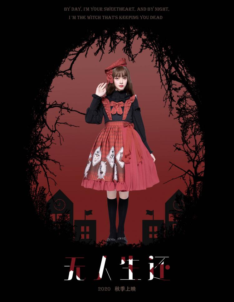 Model Wearing No One Lives Jumper Skirt in Gothic Theme