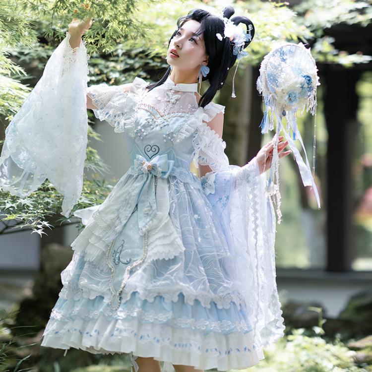 Open Shoulders Han Jumper Skirt Set