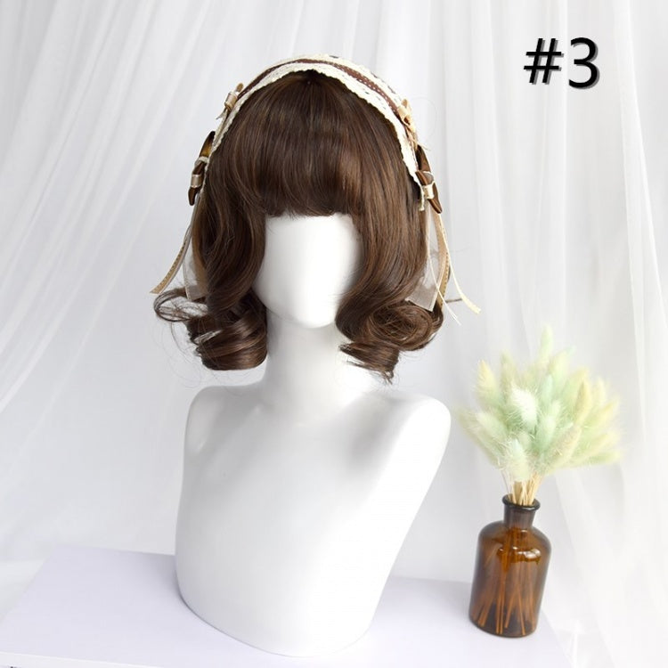 Dali Black Short Curly Synthetic Wig with Bangs