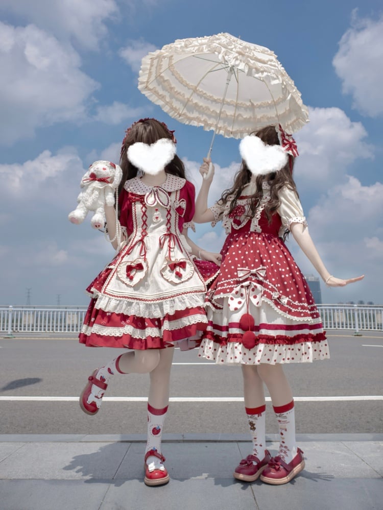 Clearance - Cherry Pie Polka Dot Sweet Jumper Skirt