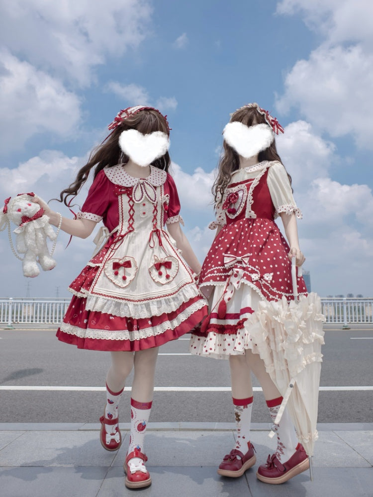 Cherry Pie Polka Dot Sweet Jumper Skirt Set