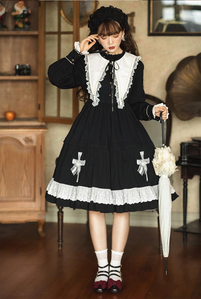 Temple of The Cross Pointed Collar Long Sleeves One Piece