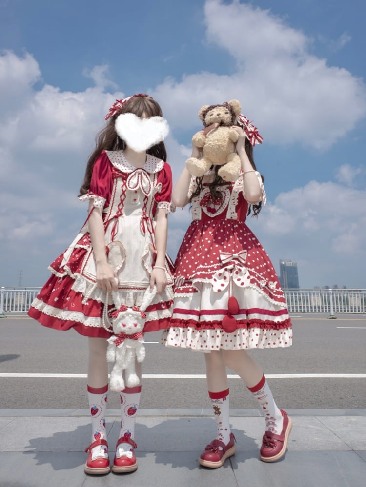Cherry Pie Polka Dot Sweet Jumper Skirt Set