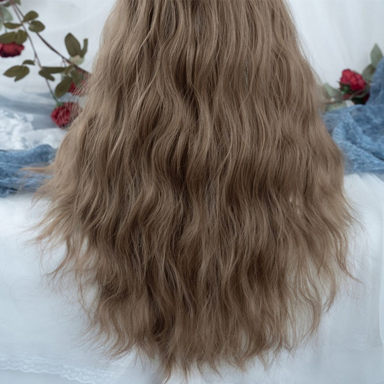 Curtain Bangs Curly Long Synthetic Wig