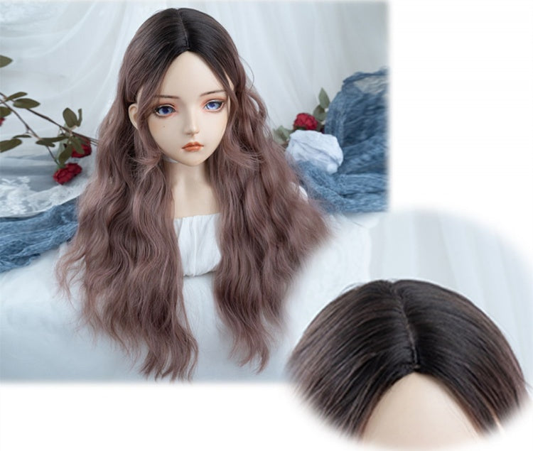 Curtain Bangs Curly Long Synthetic Wig