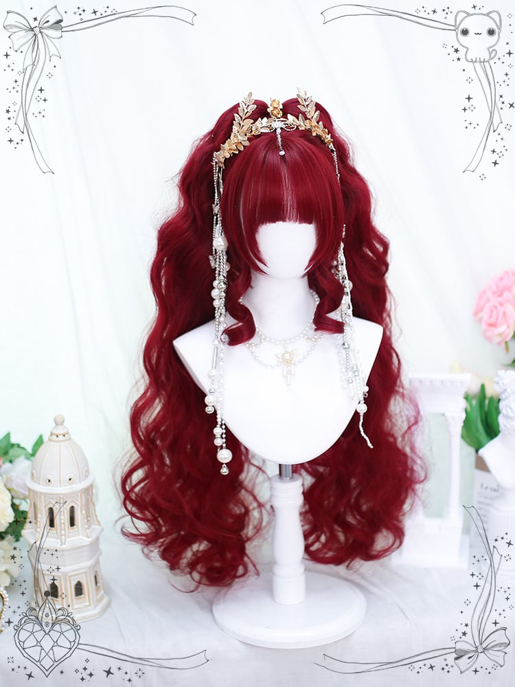 Carmine Short Straight Wig with Long Wavy Double Ponytails