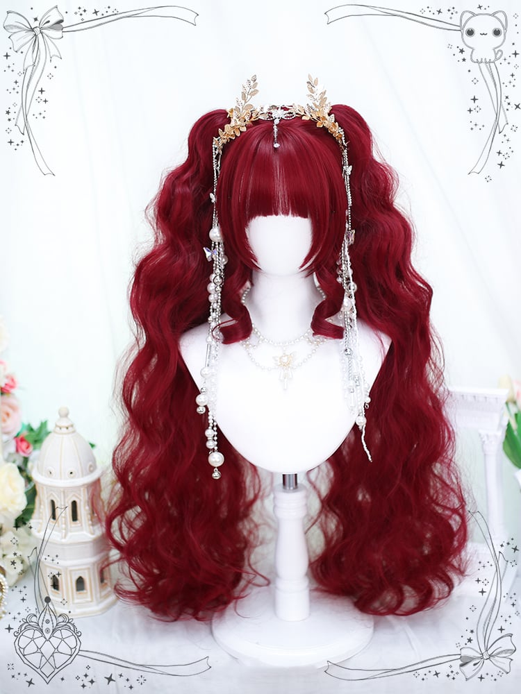 Carmine Short Straight Wig with Long Wavy Double Ponytails