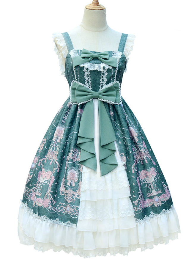 Classic and Elegant Vintage Floral Prints Jumper Skirt - Flowers Blossoming