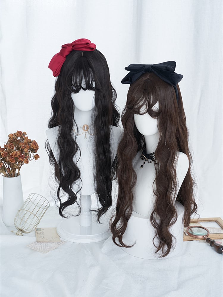 Brown/Black/Chocolate Long Wavy Synthetic Wig