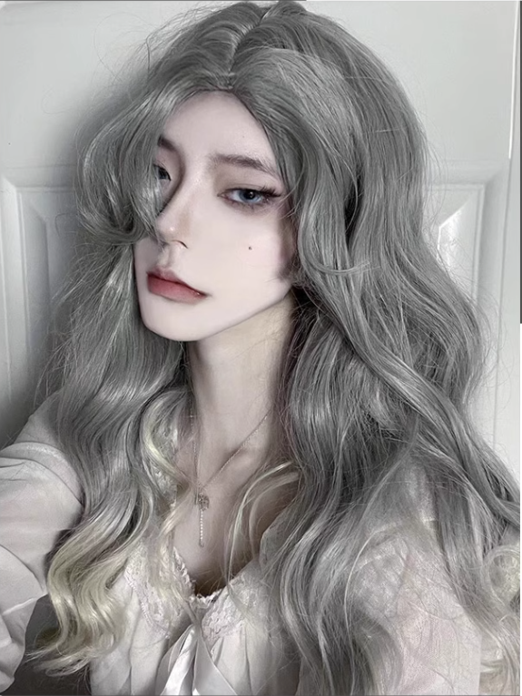 Ombre Gray Wavy Synthetic Wig