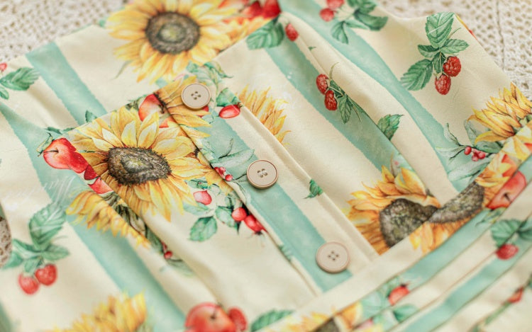 Sunflowers Print Classic and Elegant Jumper Skirt