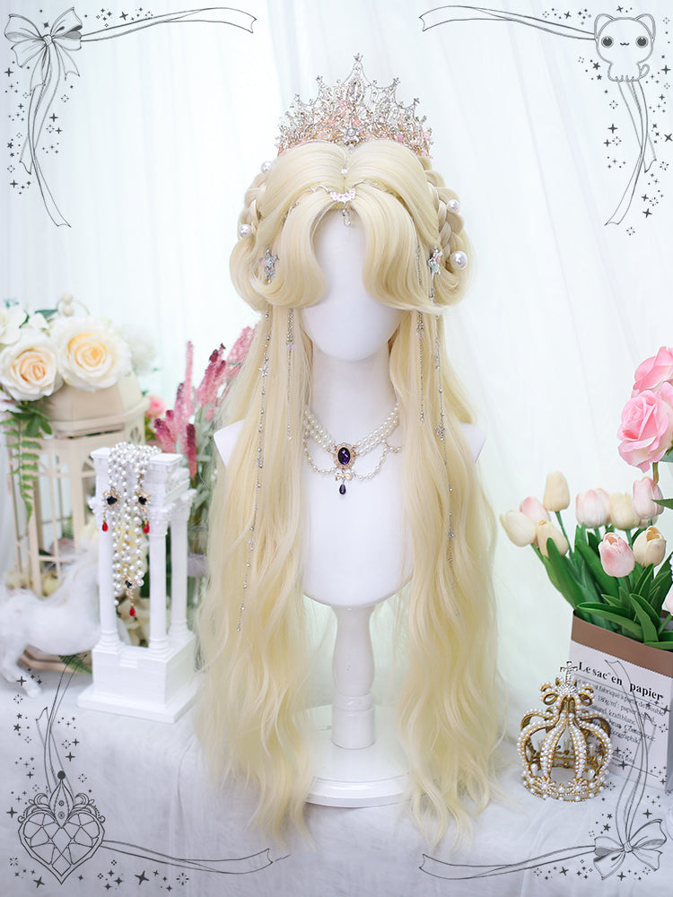 Platinum Natural Parting Wavy Bangs Long Synthetic Wig