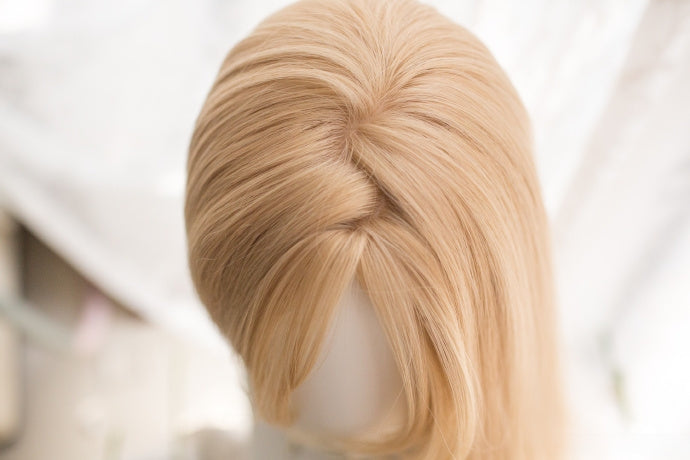 Blonde Long Straight Natural Looing Zig Zag Parting Synthetic Wig