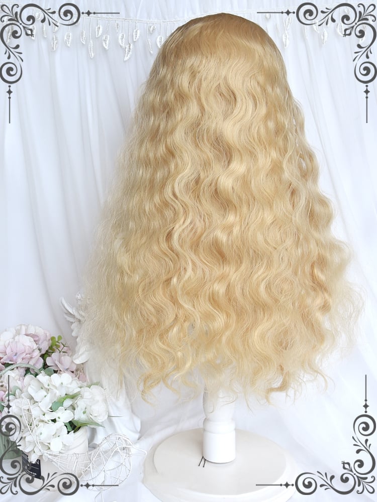 Natural Parting Blonde Curly Long Synthetic Wig