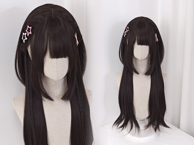 Dark Brown Long Straight Synthetic Wig