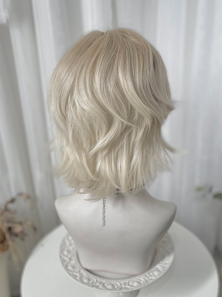 Light Blonde Wavy Boy Style Wig