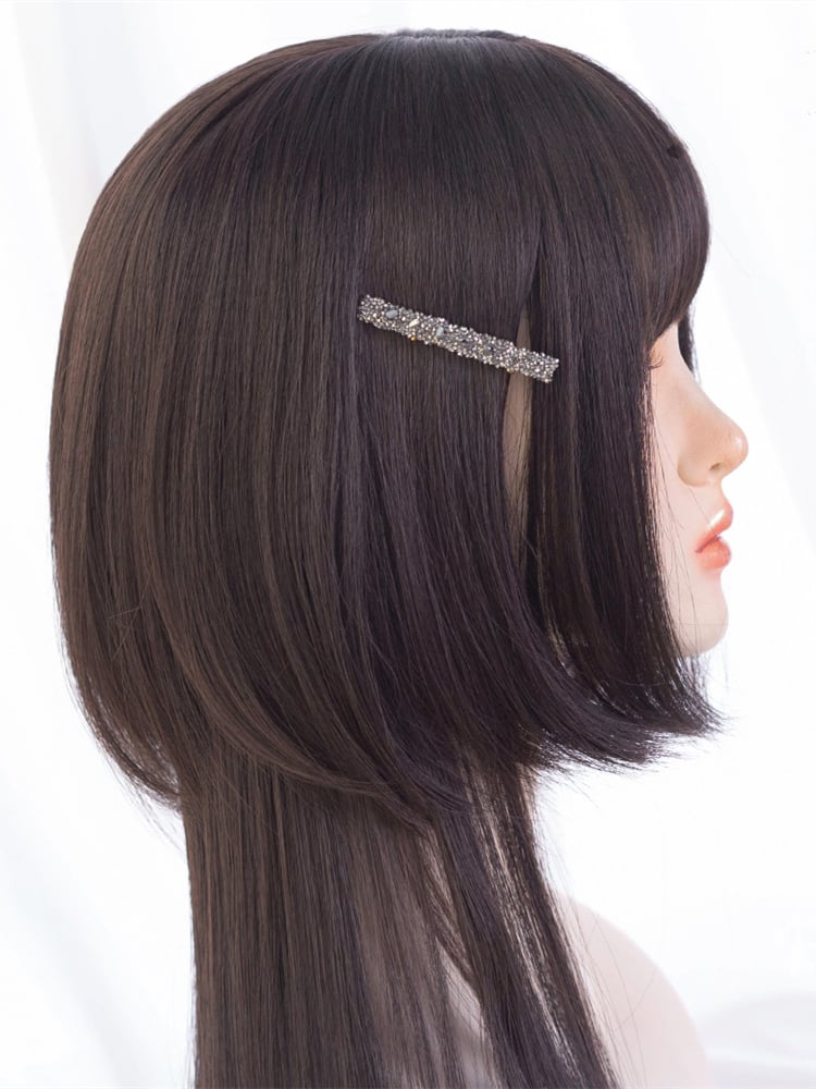 Dark Brown Straight Jellyfish Haircut Synthetic Wig