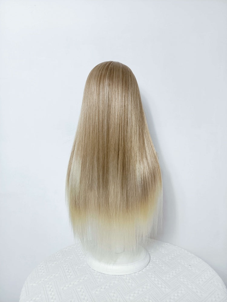 Long Straight Blonde Ombre Hair Wig