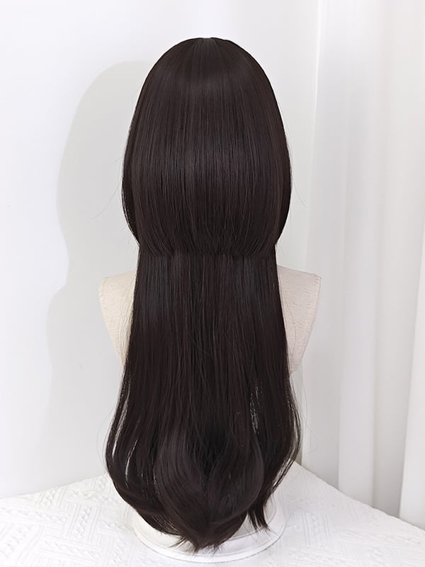 Dark Brown Long Straight Synthetic Wig