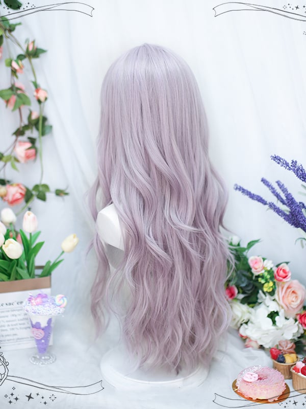 Air Bangs Taro Purple Long Wavy Synthetic Wig