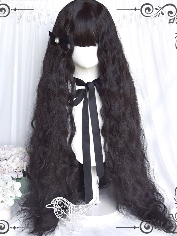 100CM Hip Length Black Curly Synthetic Wig