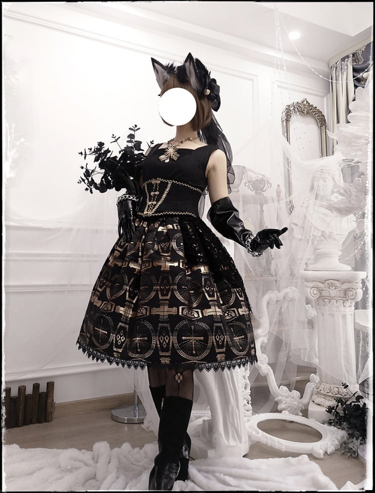 Dark Night Cross Gothic Jumper Skirt