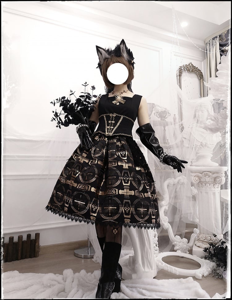 Dark Night Cross Gothic Jumper Skirt